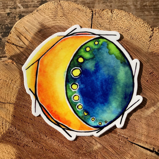 Abstract moon and sky sticker