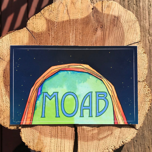 Moab arch under night sky sticker