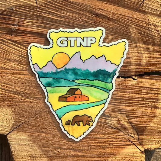 Grand Teton National Park arrowhead sticker