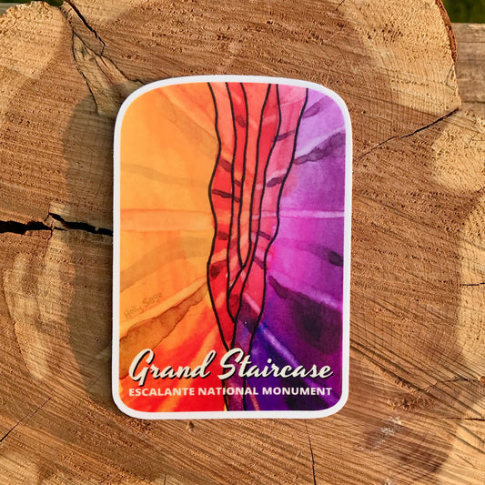 Colorful slot canyon sticker with Grand Staircase