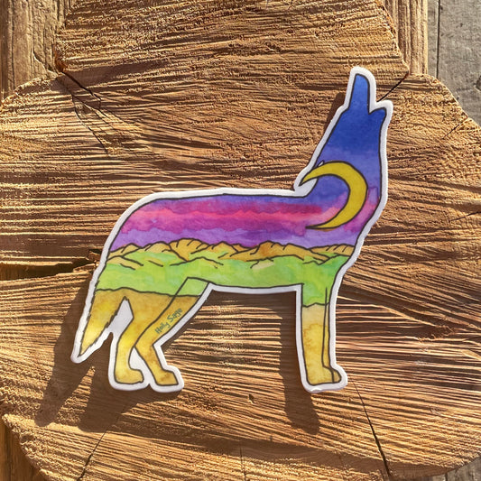 Howling Coyote Sticker