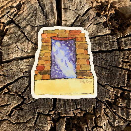 The Milky Way Galaxy inside a Pueblo doorway sticker