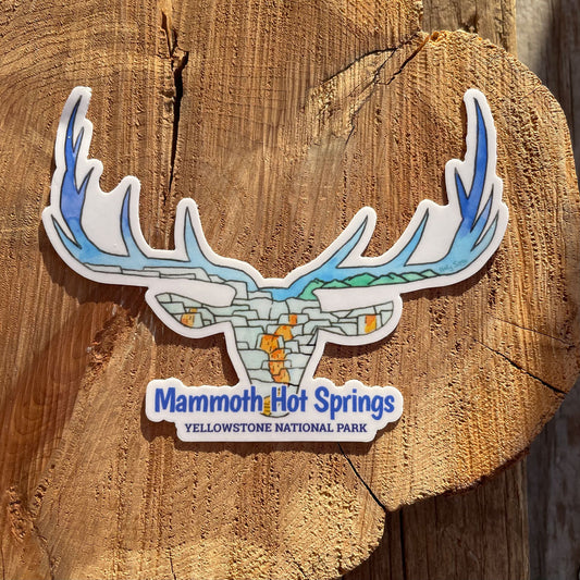 Mammoth Hot Springs Elk Head Sticker