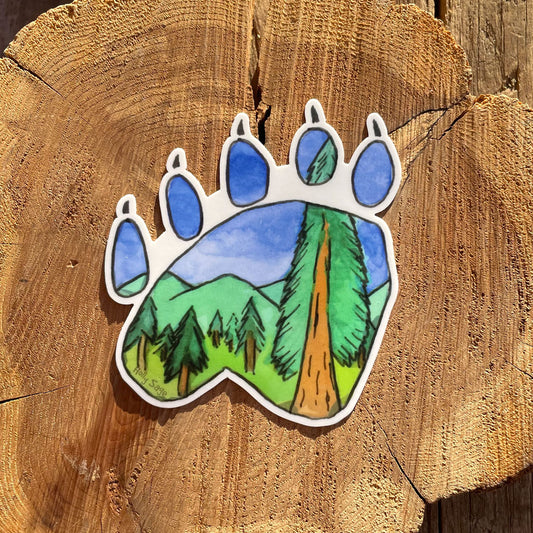 Black Bear Paw Sticker
