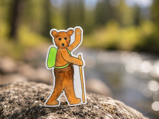Bear on a Hike Sticker