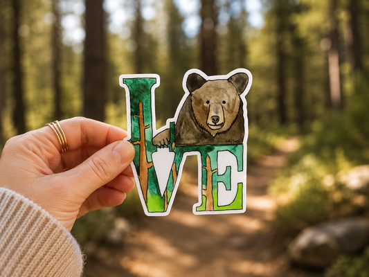 Black Bear Love Sticker