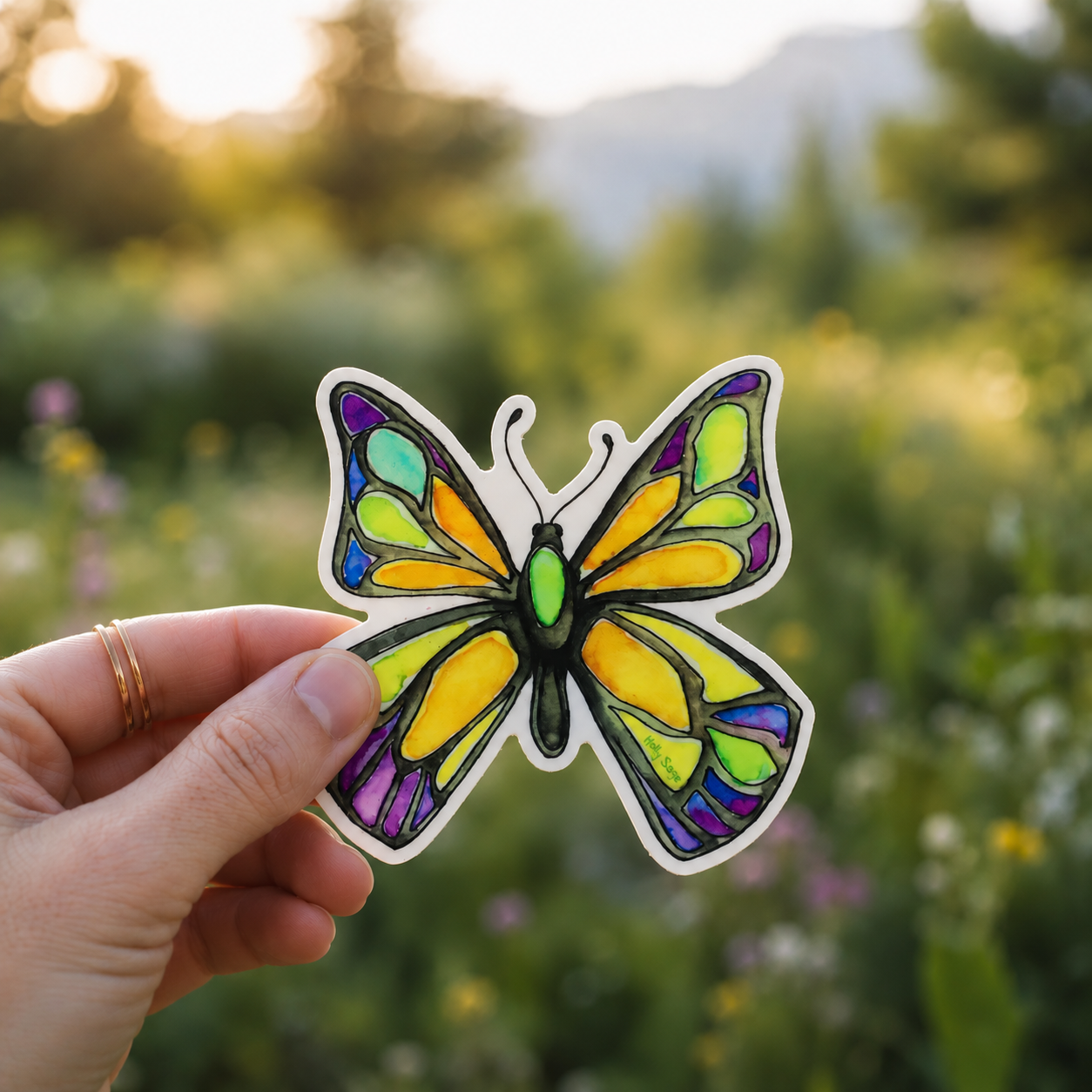 Butterfly Stained Glass Sticker