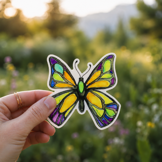 Butterfly Stained Glass Sticker