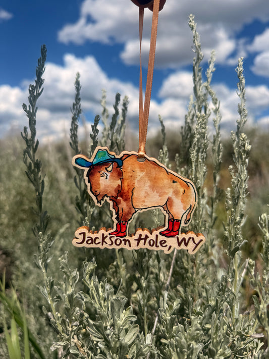 Bison in Boots Ornament