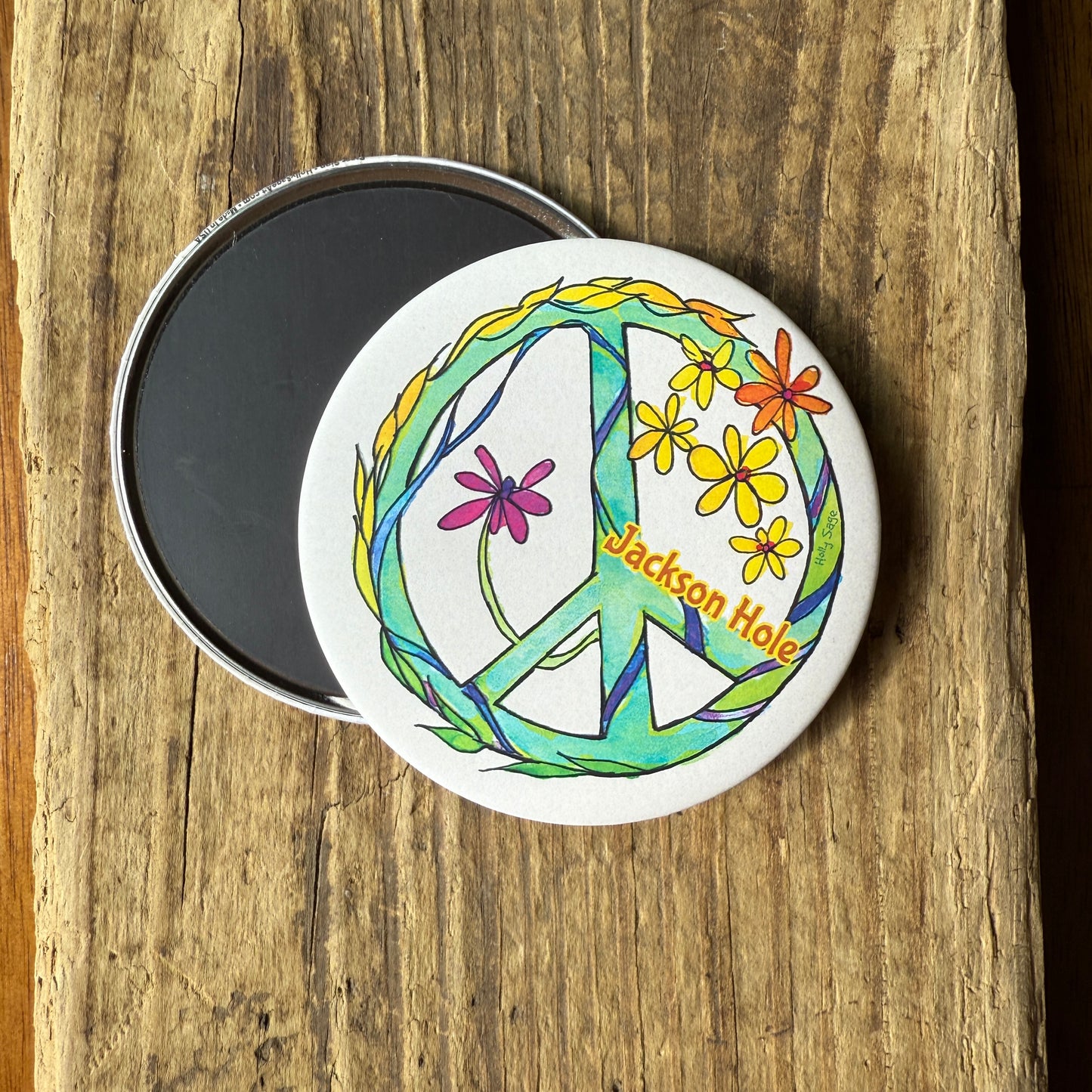 Peace Sign Jackson Hole Magnet