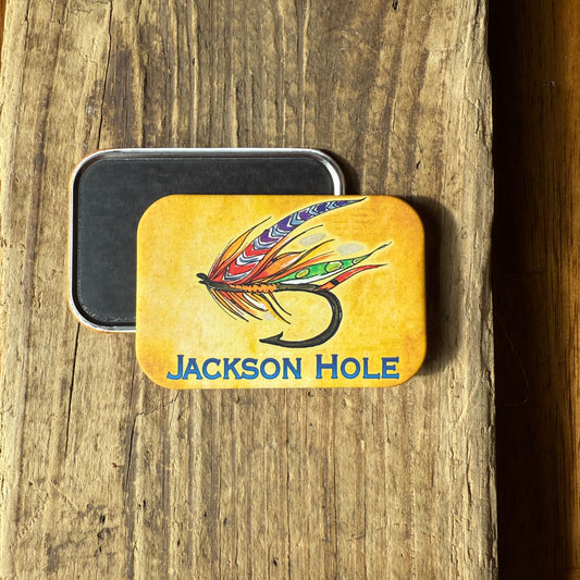 Colorful Fishing Fly Jackson Hole Magnet