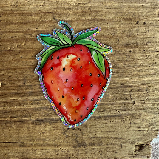 Strawberry Glitter Sticker