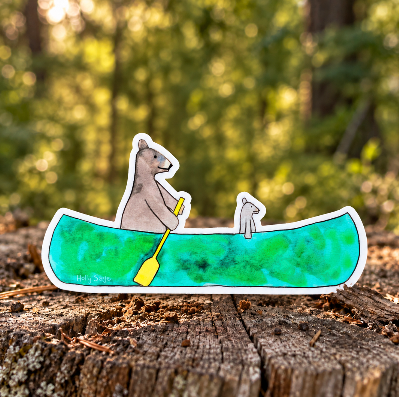 Canoe Bears Sticker