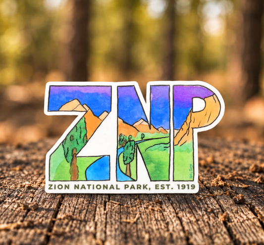 Zion National Park Abbreviation Sticker