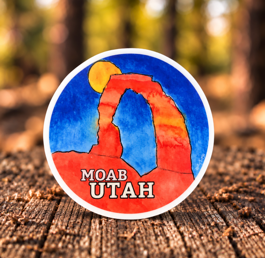 Moonrise Over Moab Sticker