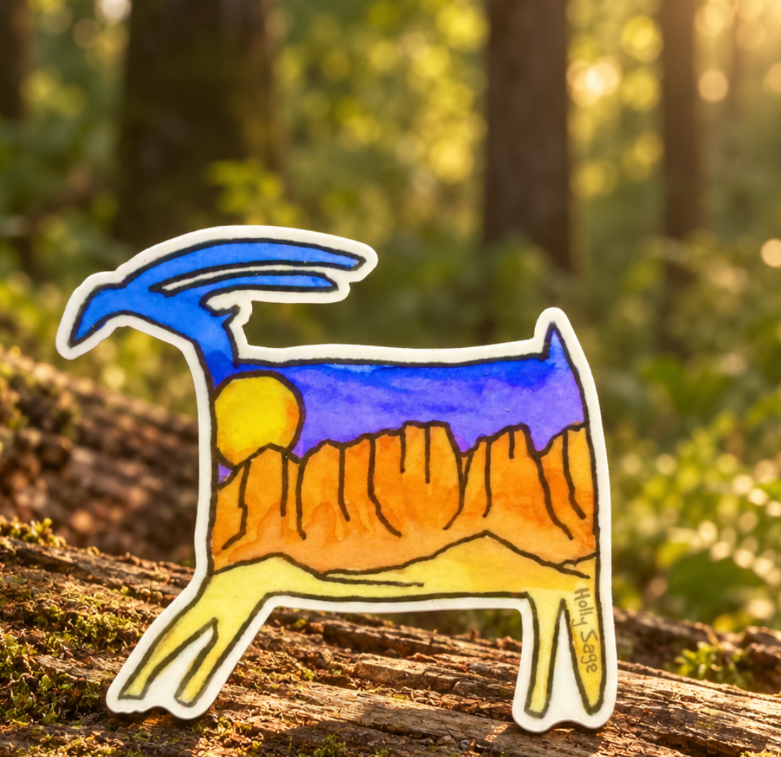 Bighorn Petroglyph Sticker