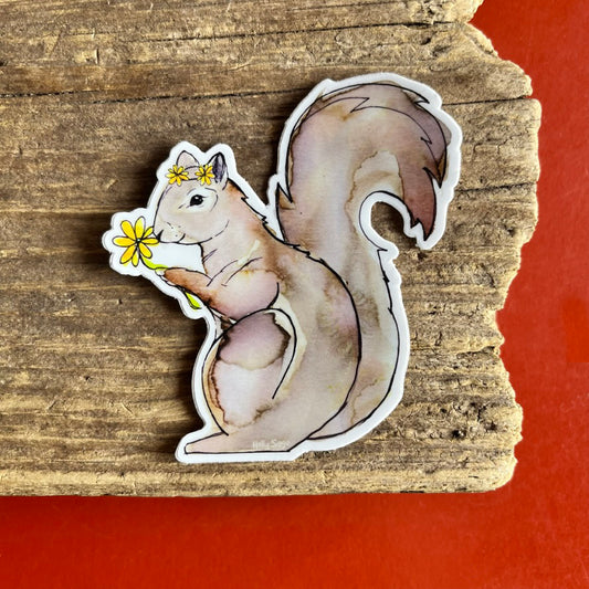 Daisy Chain Squirrel Sticker