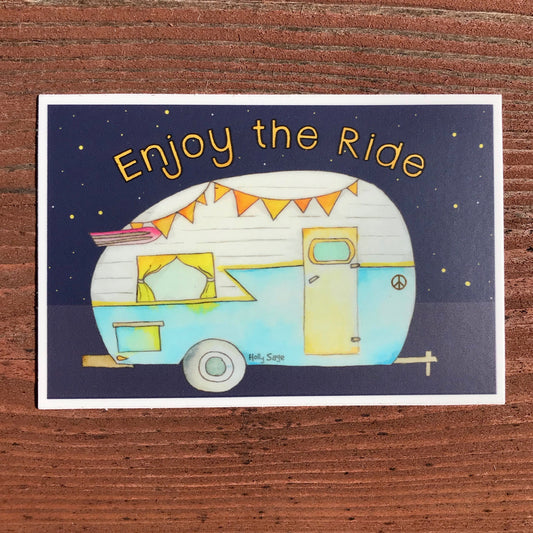 Camper trailer sticker with Enjoy the Ride