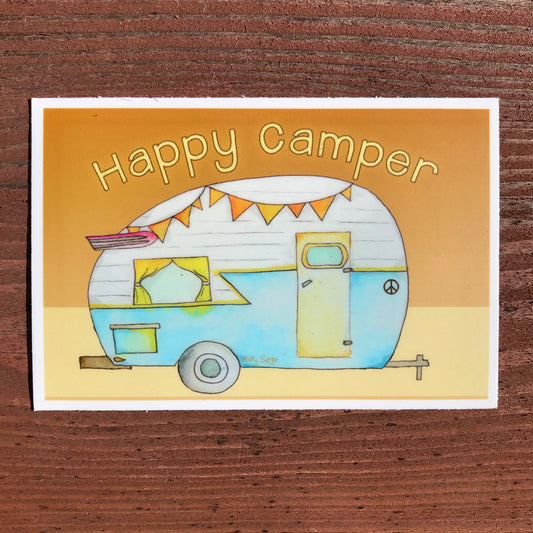 Happy camper trailer sticker