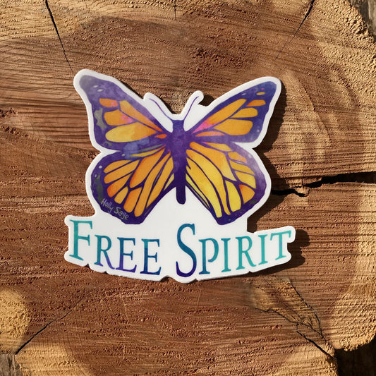 Butterfly sticker with Free Spirit text