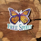 Butterfly sticker with Free Spirit text