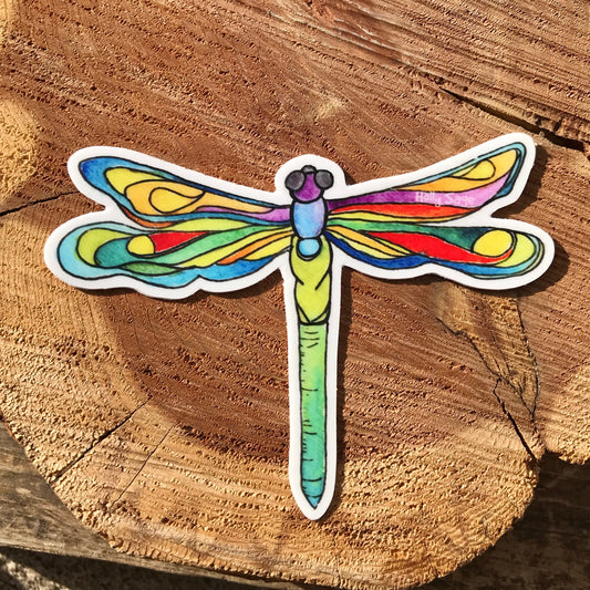 Colorful dragonfly sticker