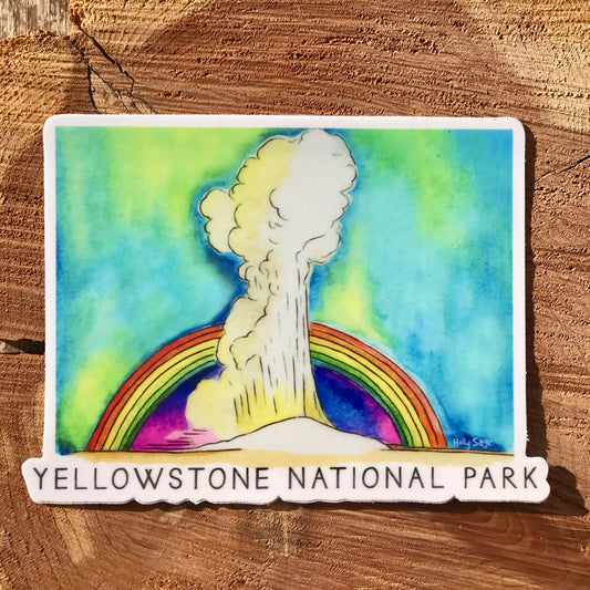 Old faithful in Yellowstone National Park sticker