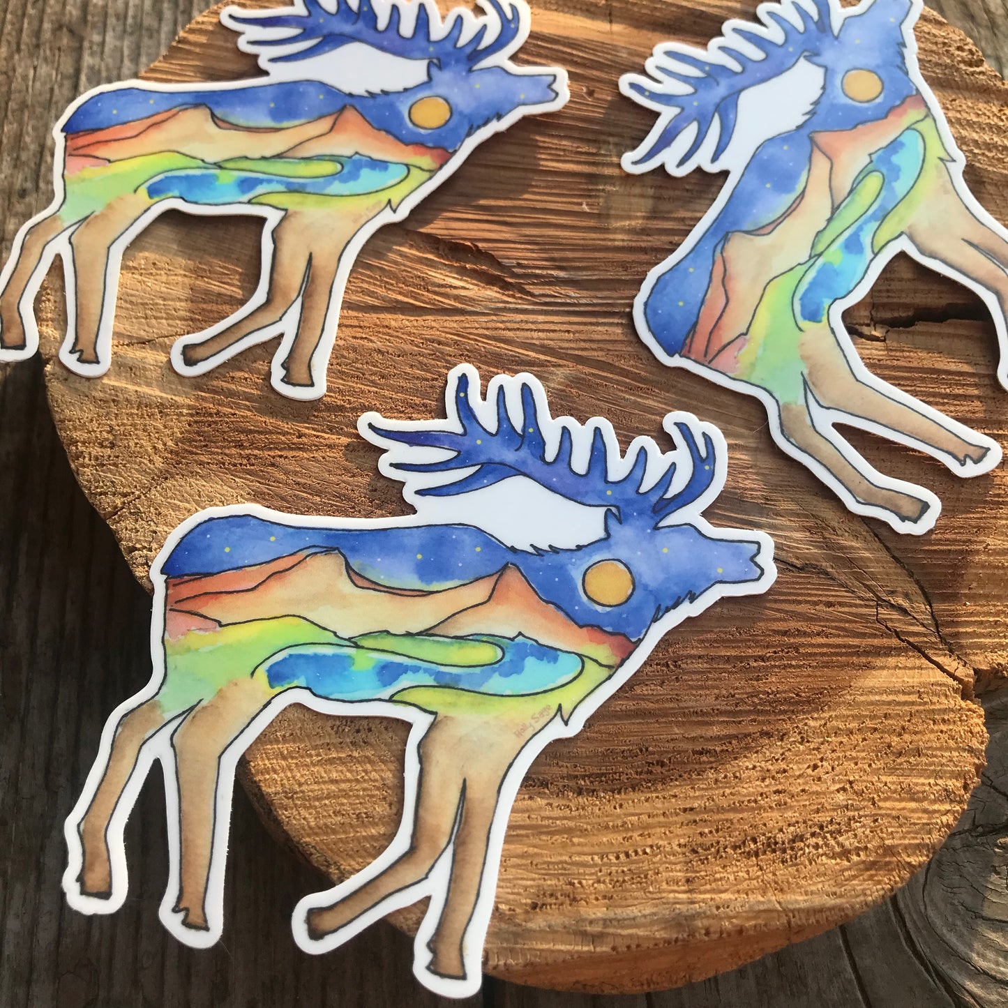 Elk Nightscape Sticker