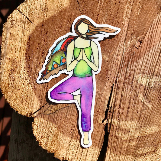 Wind Tree Pose Sticker