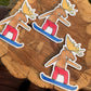 Snowboarding Moose Sticker