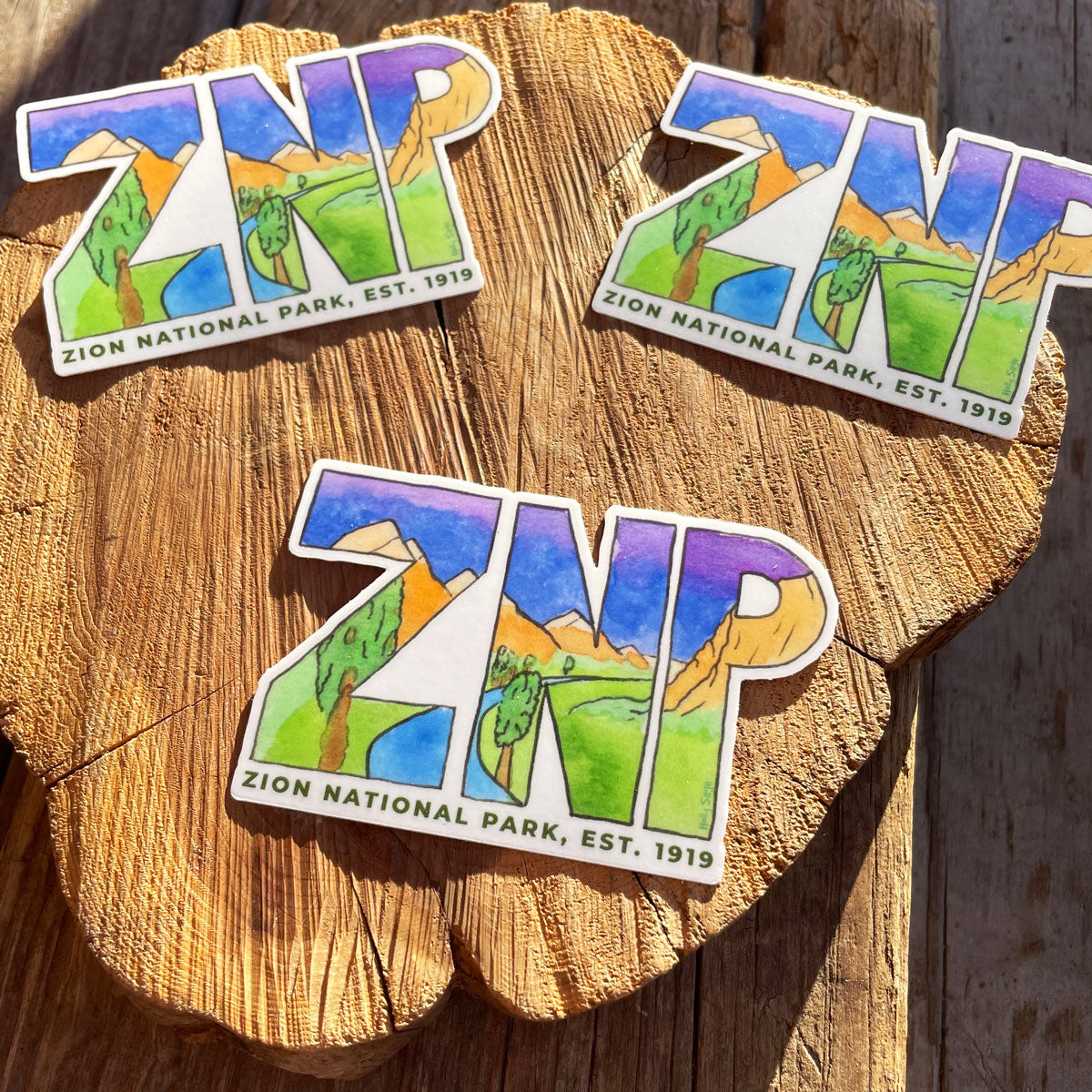 Zion National Park Abbreviation Sticker