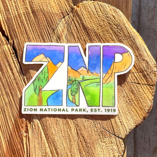 Zion National Park Abbreviation Sticker