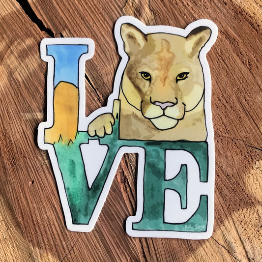 Love sticker for mountain lions