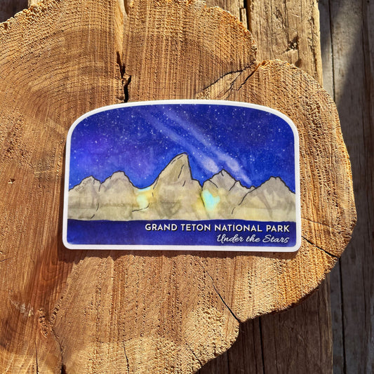 Grand Teton National Park Under the Stars Sticker