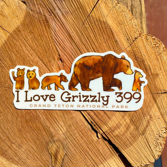 I Love Grizzly 399 Sticker