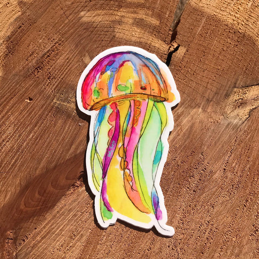 Colorful jellyfish sticker