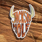 Bison head outline spelling Jackson Hole sticker