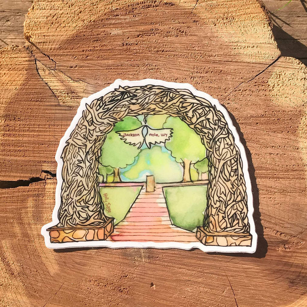 Jackson Town Square antler arch sticker