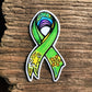 Beautifully colorful mental health awareness ribbon sticker