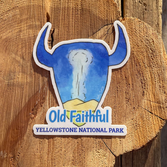 Old Faithful Bison Head Sticker