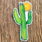 Moon behind saguaro cactus sticker