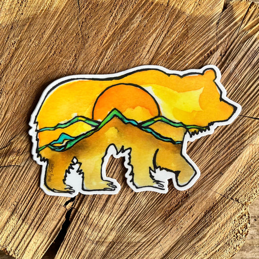 Sunset Bear Sticker