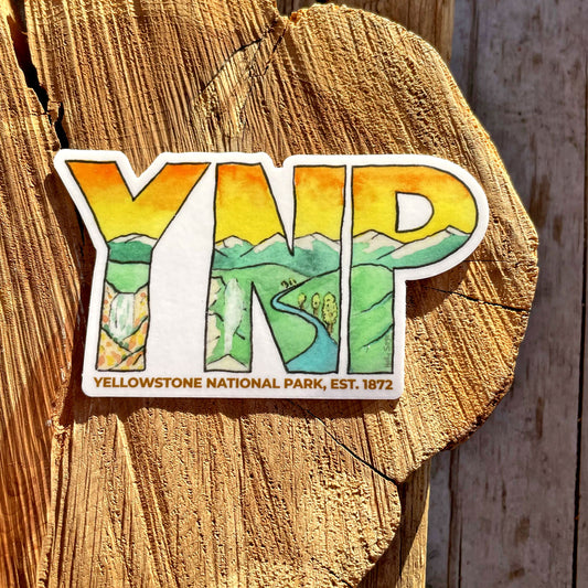 YNP - Yellowstone National Park Abbreviation Sticker